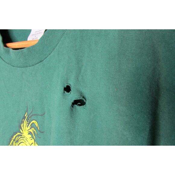 Dr Seuss Wear Grinch Holiday T-Shirt Distressed Size Large USA Made Vintage 1997 - Picture 2 of 9